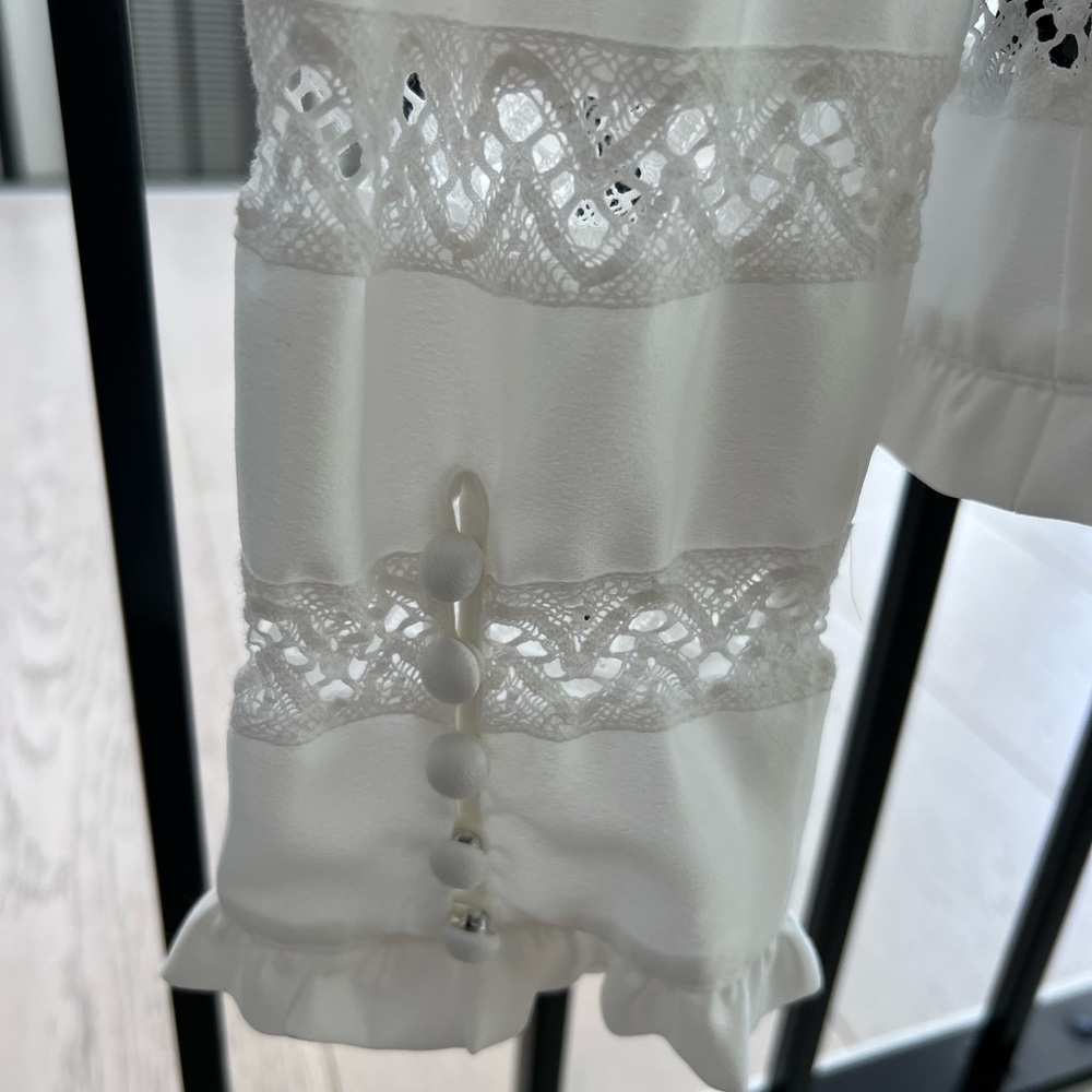 The Kooples White Lace Insert Blouse View 3